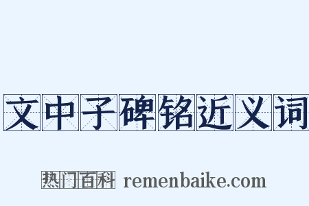 文中子碑铭近义词是什么意思的图片